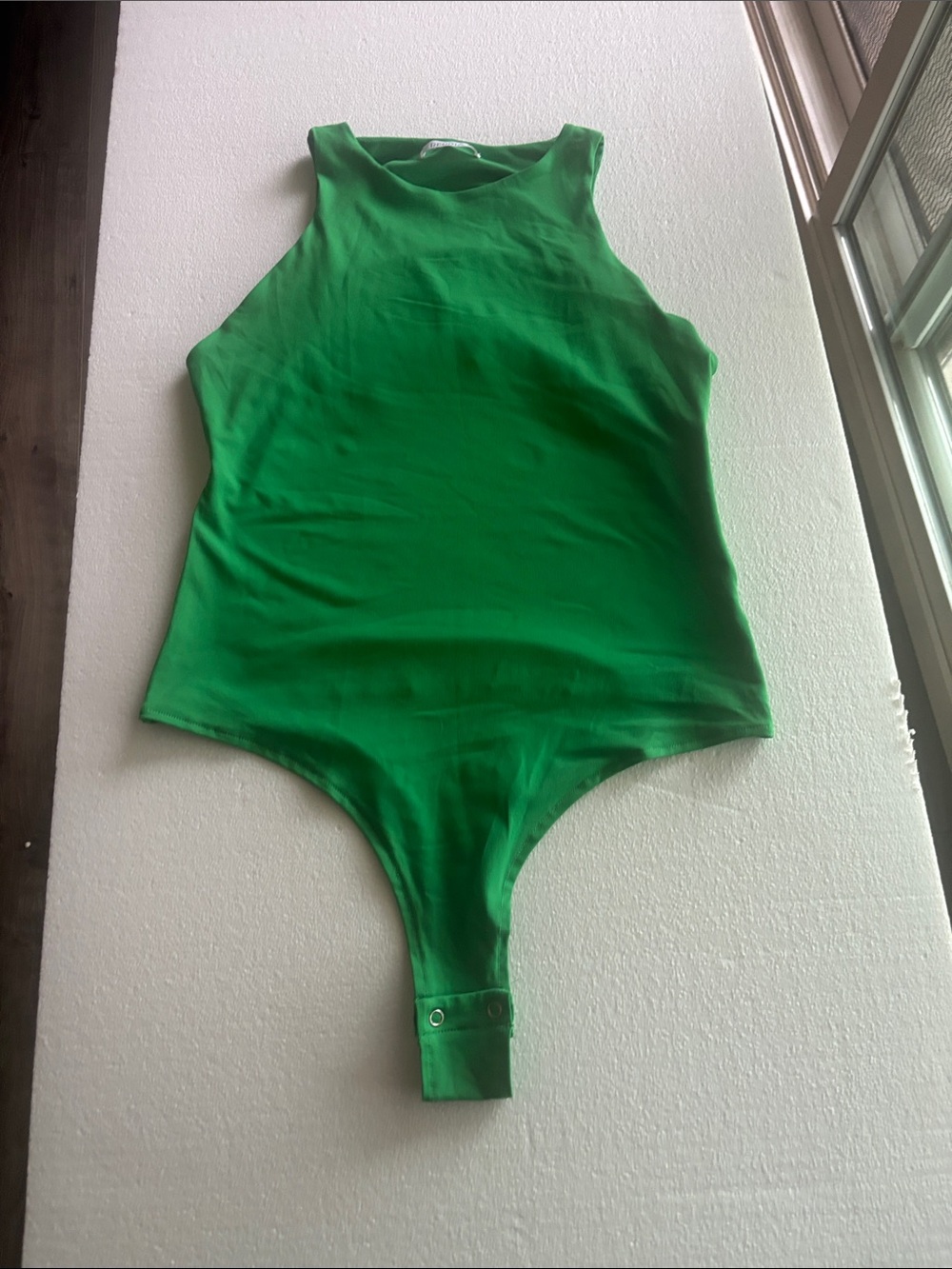 ReoRia Green Sleeveless Kids Bodysuit with Snap Bottom